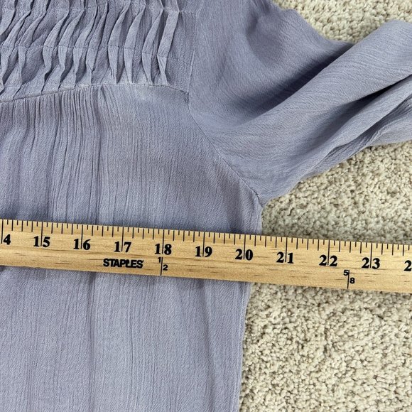 Bandolino Womens Top S Purple White Trudy Blouse Peasant Tab Sleeve NWT - Picture 14 of 16